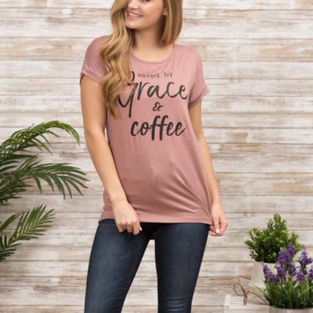 Saved By Grace & Coffee Tee Shirt